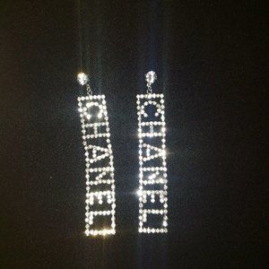 Crystal Chanel Dangle Earrings